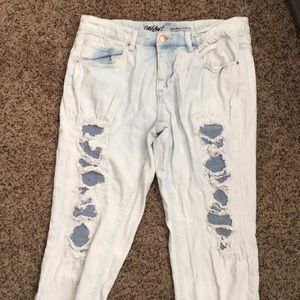 Massimo Light wash ripped jeans